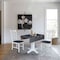 International Concepts 36 in. Solid Wood Square Dual Drop Leaf Dining Table with 2 Chairs in White/Heather Gray K05-36SDP-C10-2 - alternate 2